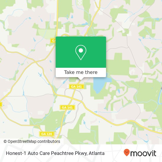 Mapa de Honest-1 Auto Care Peachtree Pkwy