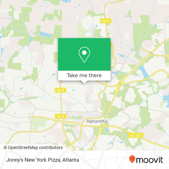 Jonny's New York Pizza map