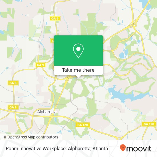 Mapa de Roam Innovative Workplace: Alpharetta