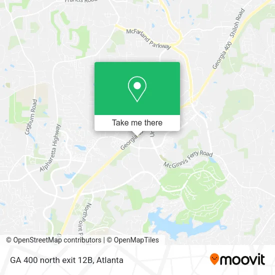 GA 400 north exit 12B map