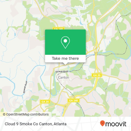 Cloud 9 Smoke Co Canton map