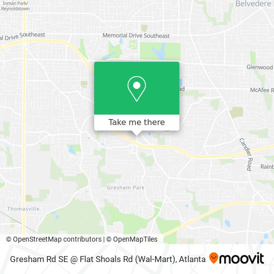 Mapa de Gresham Rd SE @ Flat Shoals Rd (Wal-Mart)