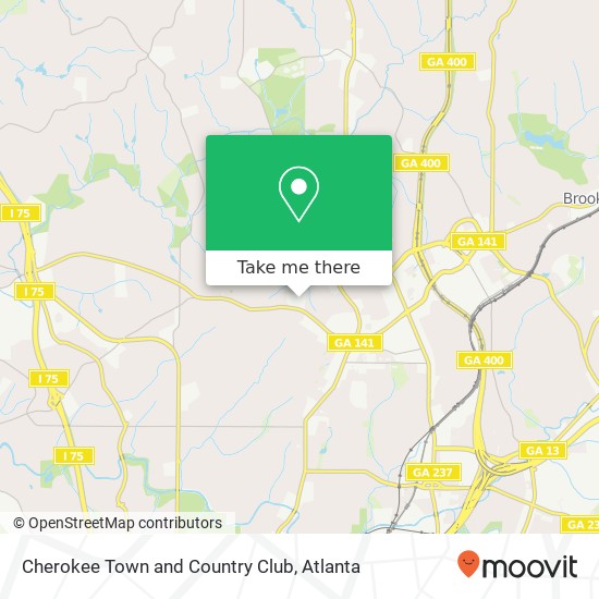 Cherokee Town and Country Club map