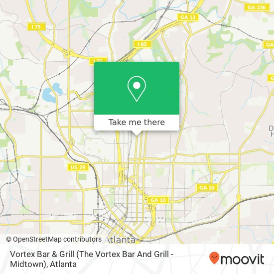 Mapa de Vortex Bar & Grill (The Vortex Bar And Grill - Midtown)