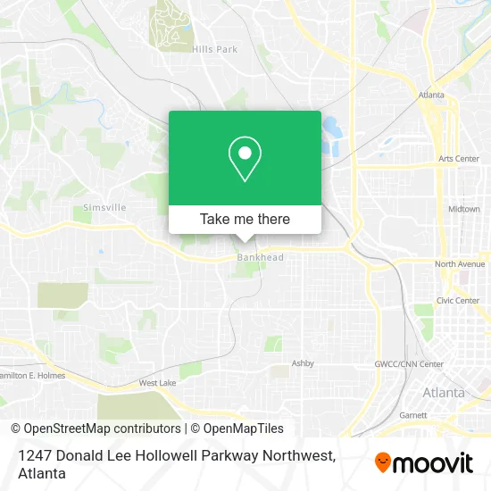 1247 Donald Lee Hollowell Parkway Northwest map