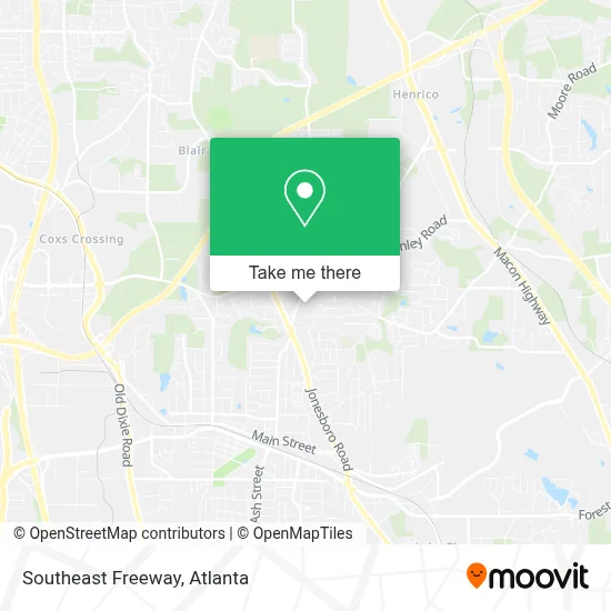 Southeast Freeway map