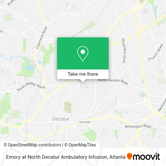 Emory at North Decatur Ambulatory Infusion map