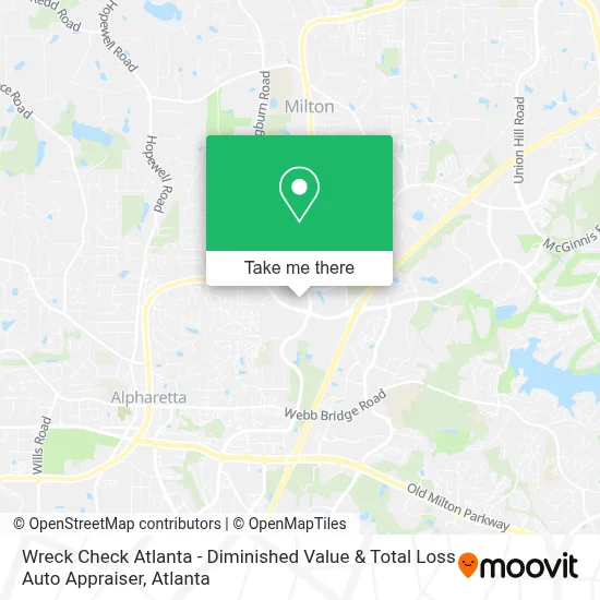 Wreck Check Atlanta - Diminished Value & Total Loss Auto Appraiser map