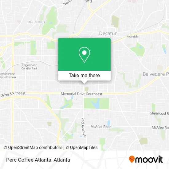 Perc Coffee Atlanta map