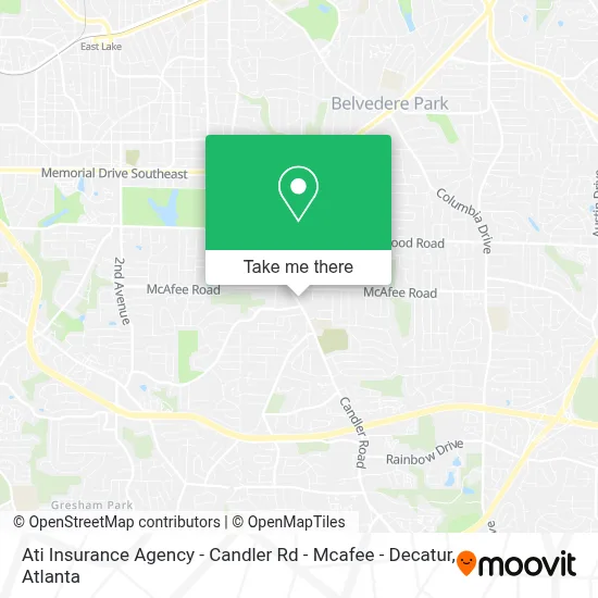 Ati Insurance Agency - Candler Rd - Mcafee - Decatur map