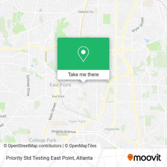 Priority Std Testing East Point map