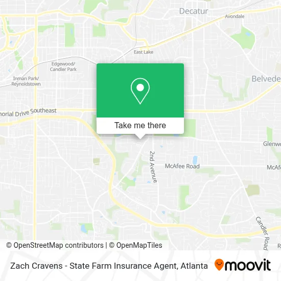 Zach Cravens - State Farm Insurance Agent map