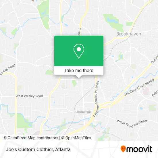 Joe's Custom Clothier map