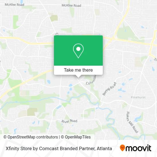 Xfinity Store by Comcast Branded Partner map
