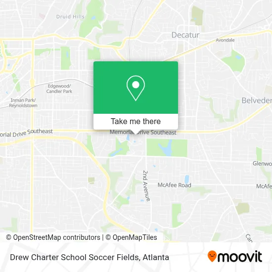 Drew Charter School Soccer Fields map