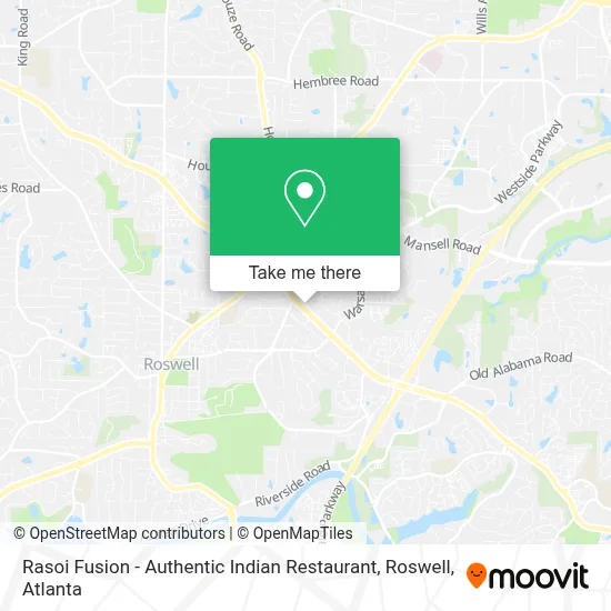 Rasoi Fusion - Authentic Indian Restaurant, Roswell map