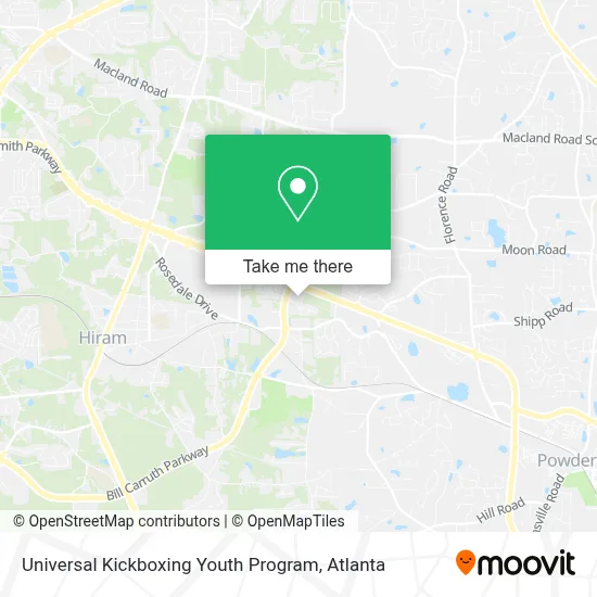 Universal Kickboxing Youth Program map