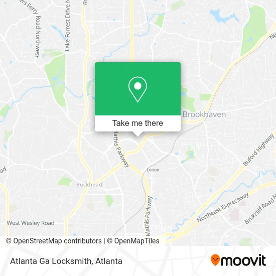Atlanta Ga Locksmith map