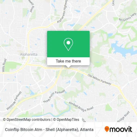 Coinflip Bitcoin Atm - Shell (Alpharetta) map