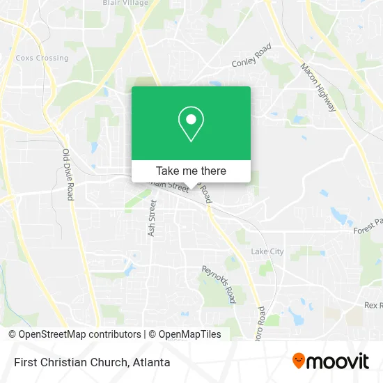 First Christian Church map