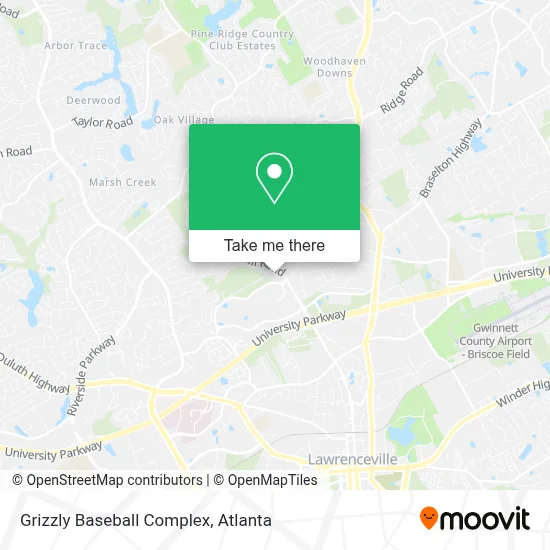 Grizzly Baseball Complex map