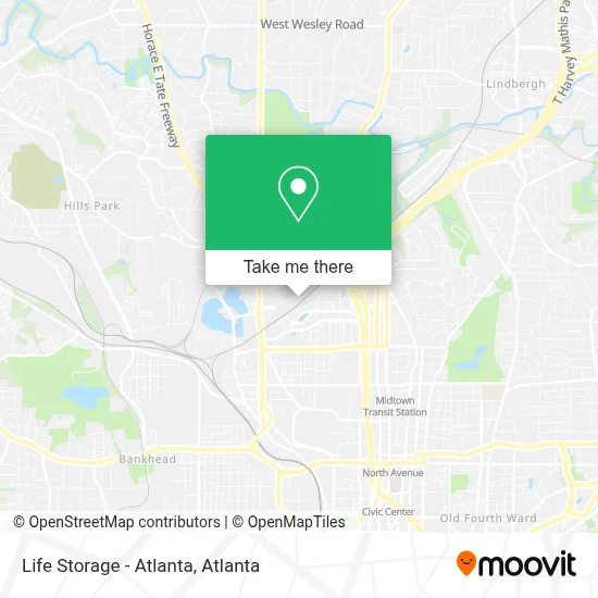 Life Storage - Atlanta map