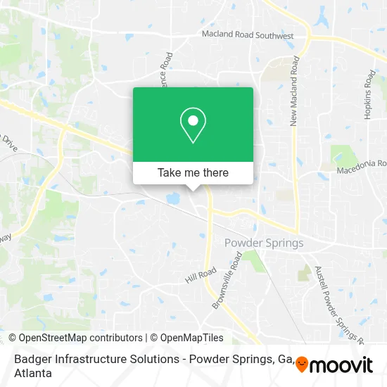 Badger Infrastructure Solutions - Powder Springs, Ga map