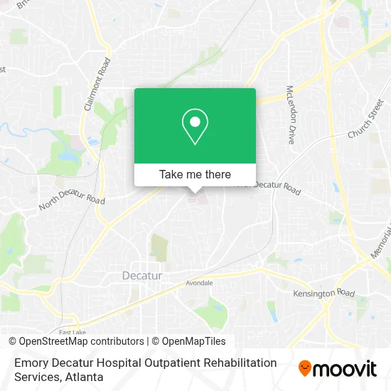 Emory Decatur Hospital Outpatient Rehabilitation Services map