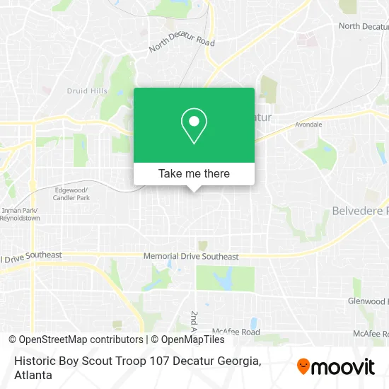 Historic Boy Scout Troop 107 Decatur Georgia map