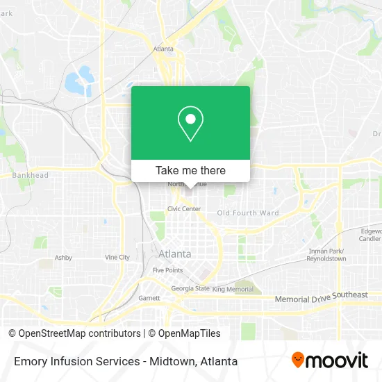 Emory Infusion Services - Midtown map