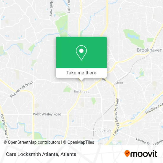 Cars Locksmith Atlanta map