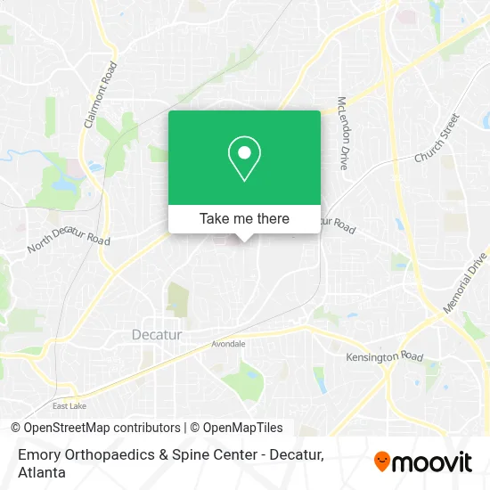 Emory Orthopaedics & Spine Center - Decatur map