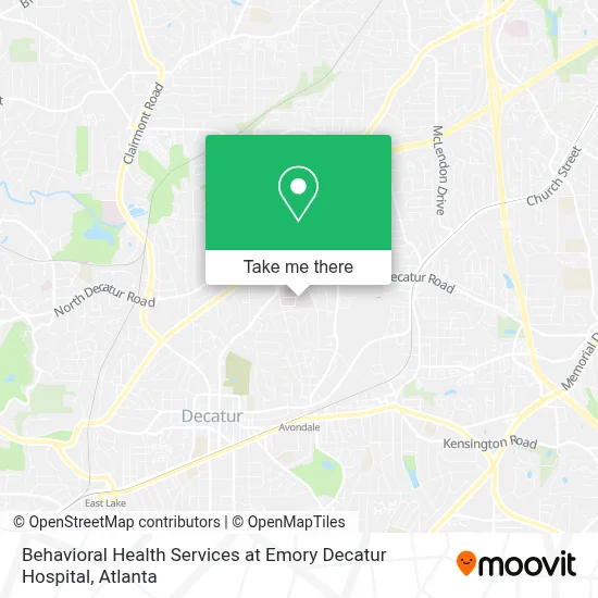Behavioral Health Services at Emory Decatur Hospital map