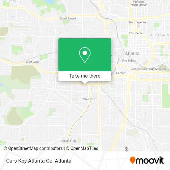 Cars Key Atlanta Ga map