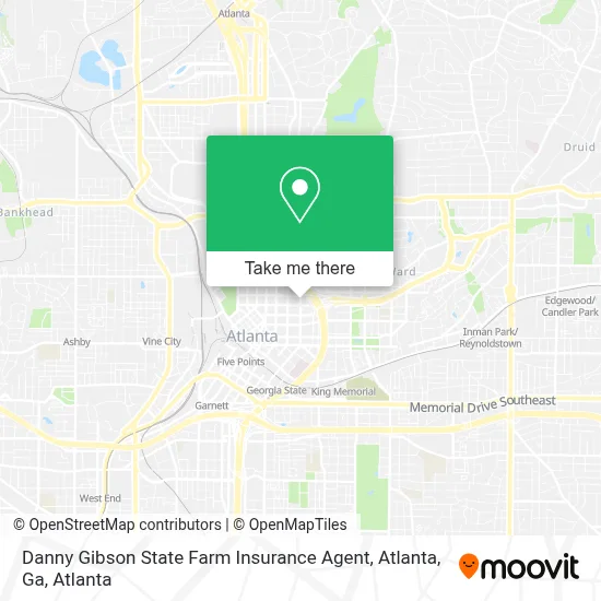 Danny Gibson State Farm Insurance Agent, Atlanta, Ga map