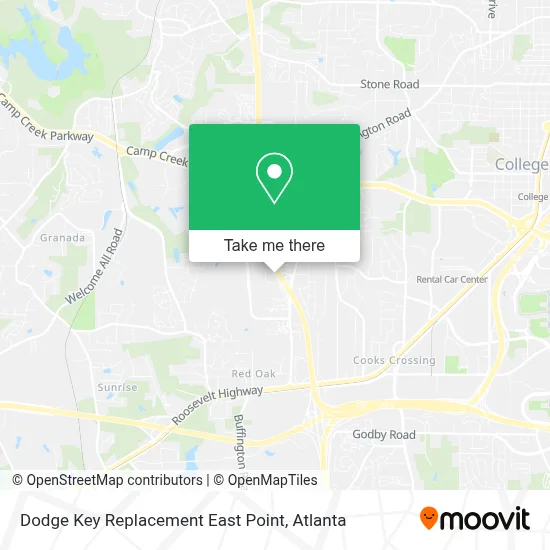 Dodge Key Replacement East Point map