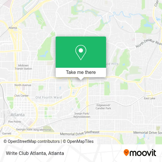 Write Club Atlanta map