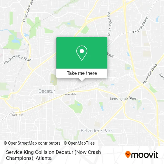 Service King Collision Decatur (Now Crash Champions) map