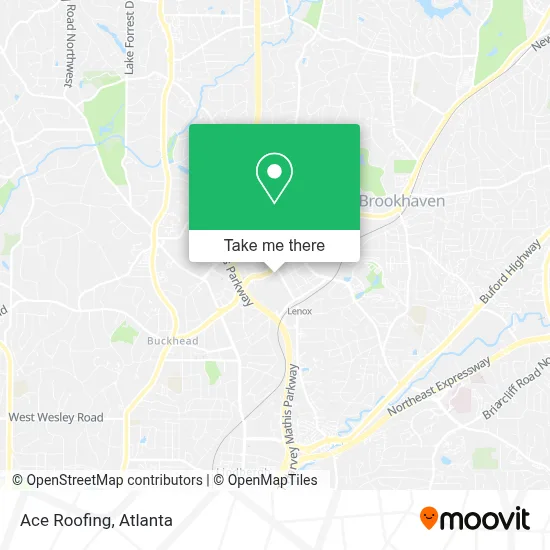 Ace Roofing map