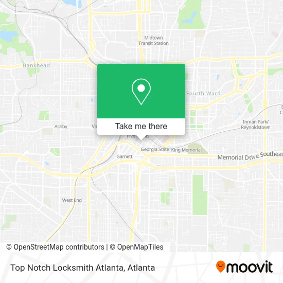 Top Notch Locksmith Atlanta map