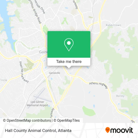 Hall County Animal Control map