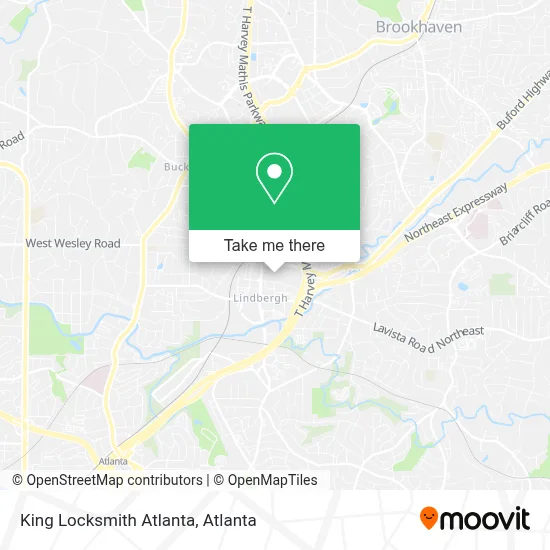 King Locksmith Atlanta map
