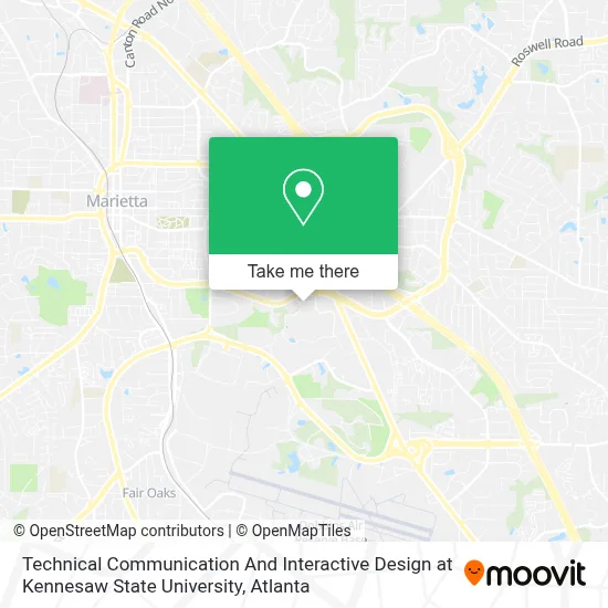 Technical Communication And Interactive Design at Kennesaw State University map