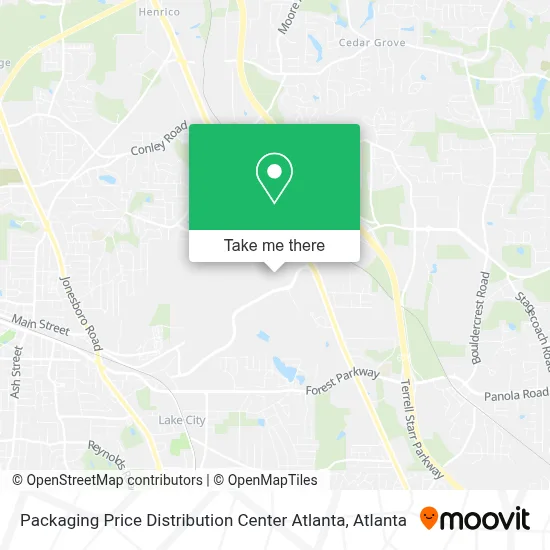 Packaging Price Distribution Center Atlanta map
