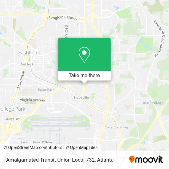 Amalgamated Transit Union Local 732 map