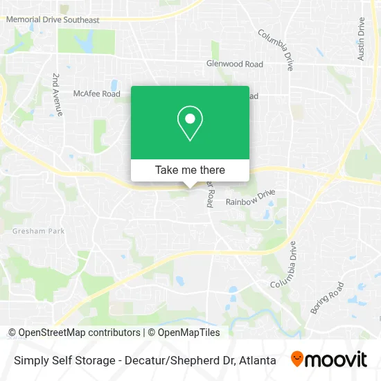Simply Self Storage - Decatur / Shepherd Dr map