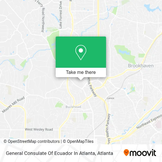 General Consulate Of Ecuador In Atlanta map