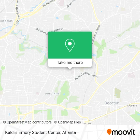 Kaldi's Emory Student Center map
