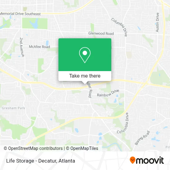 Life Storage - Decatur map