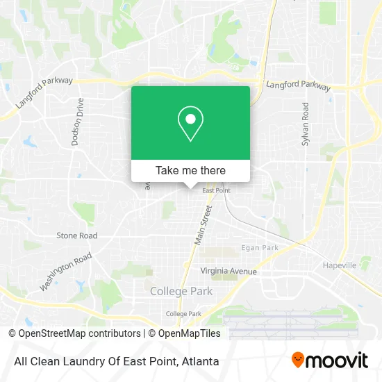 All Clean Laundry Of East Point map